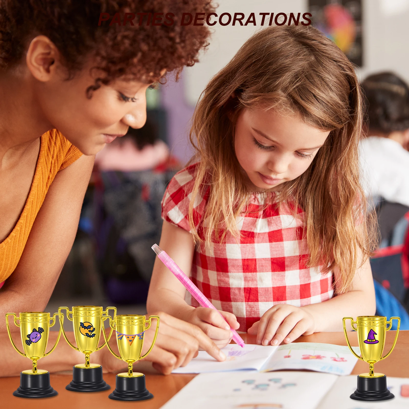 40/48/60/100 個ミニゴールドトロフィー賞プラスチック製小さなトロフィーカップサッカーゴールデンカップ第 1 位勝者賞トロフィー賞品