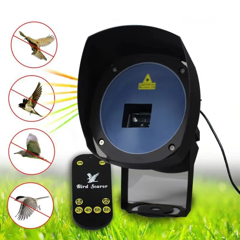 Eco-Friendly Aluminum Solid State Laser Bird Repellent Powerful Electrical Bird Deterrent for 300-400 Coverage Garden