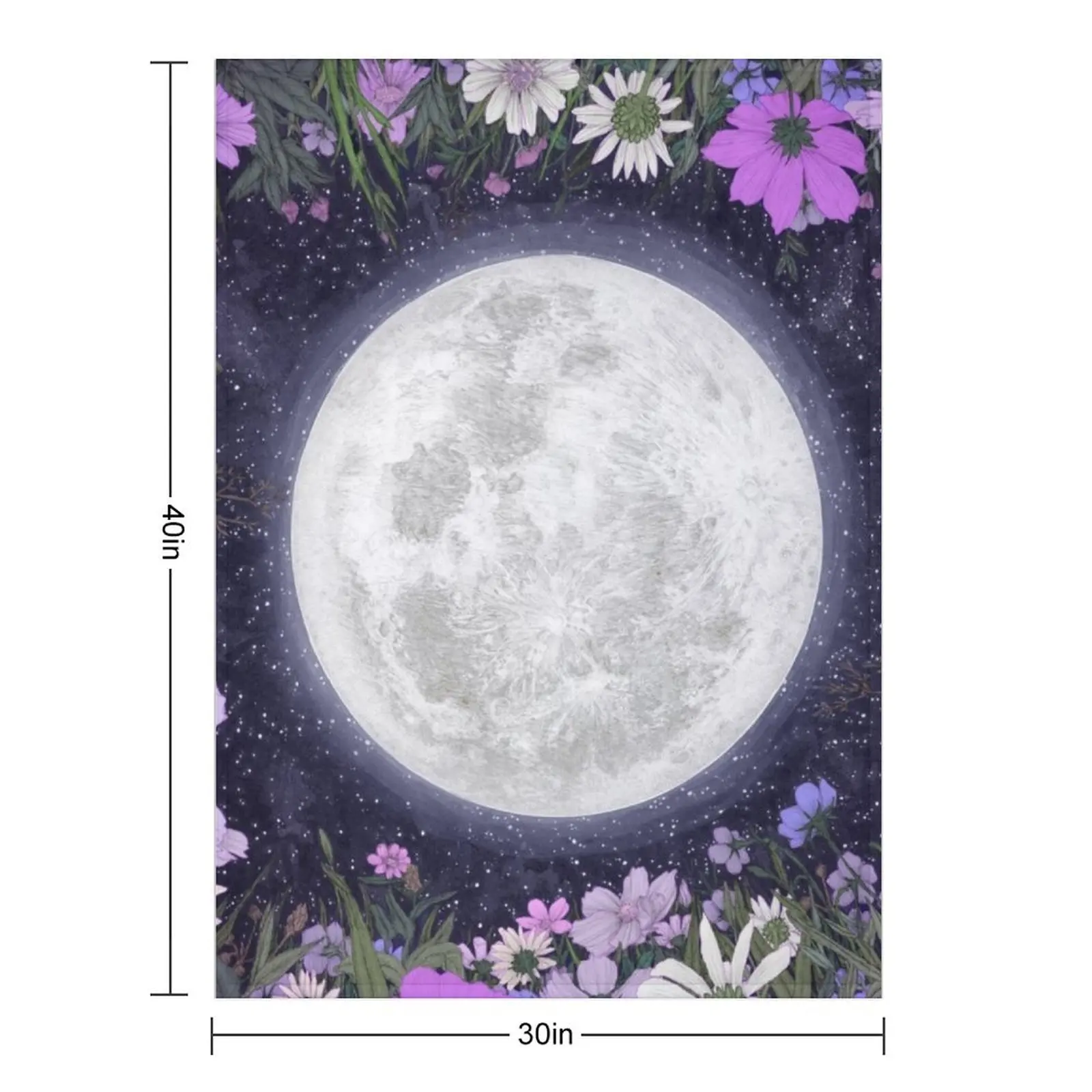 Moon Magic in the Meadow Purple and Pink Throw Blanket Luxury Brand for winter warm for winter Stuffeds Plush Blankets