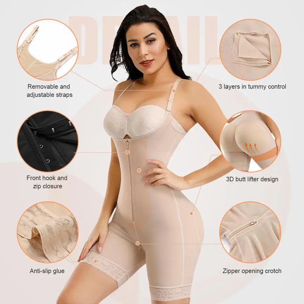 Fajas Colombianas Reductora Waist Trainer Body Shaper Tummy Slimming Flat Belly Postpartum Girdle Push Up Butt Lifter Shapewear