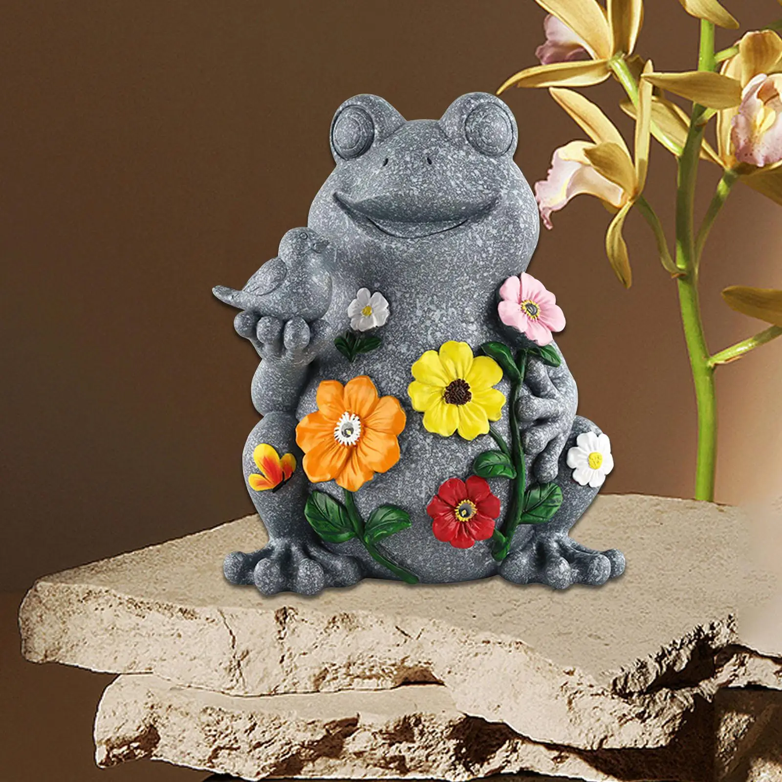 

Solar Garden Statue Frog Figurine Outdoor Figurine Light for Landscape Patio