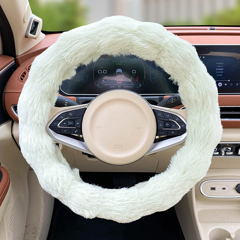 

Car Steering Wheel Cover Winter Plush Heating Warm Anti-slip Handle Cover for All seasons Universal Interior Product Accessories