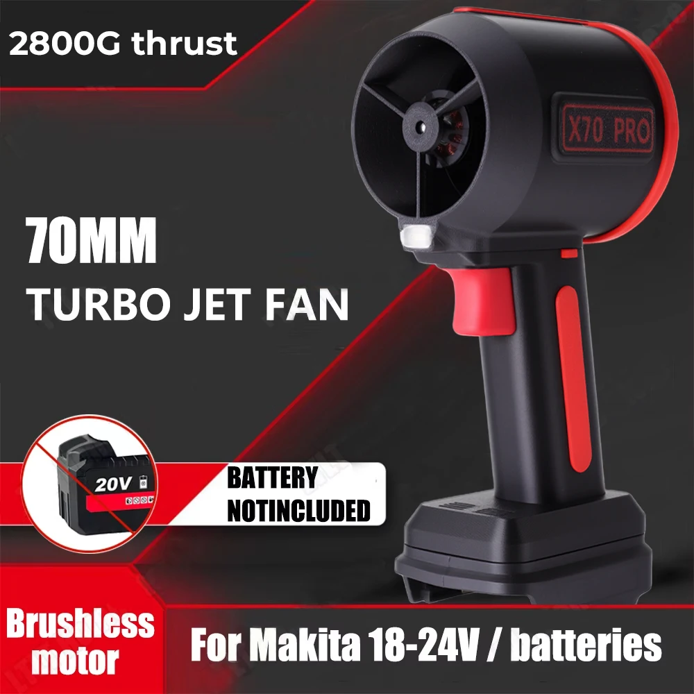 Max 2800g Thrust Car Washing Snow Blowing Leaf Blower for Delwat/Makita NO Battery 70mm Powerful Mini Turbo Jet Fan Air Blower