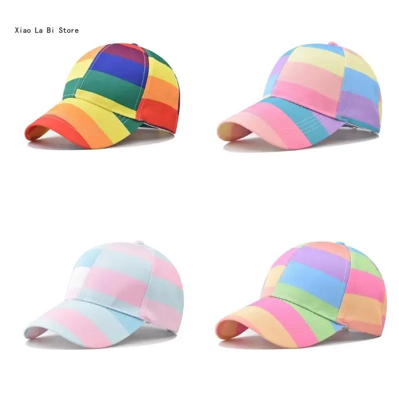 Novelty Rainbow Baseball Hat for Exercise Soccer Yoga Running Sports XXFD