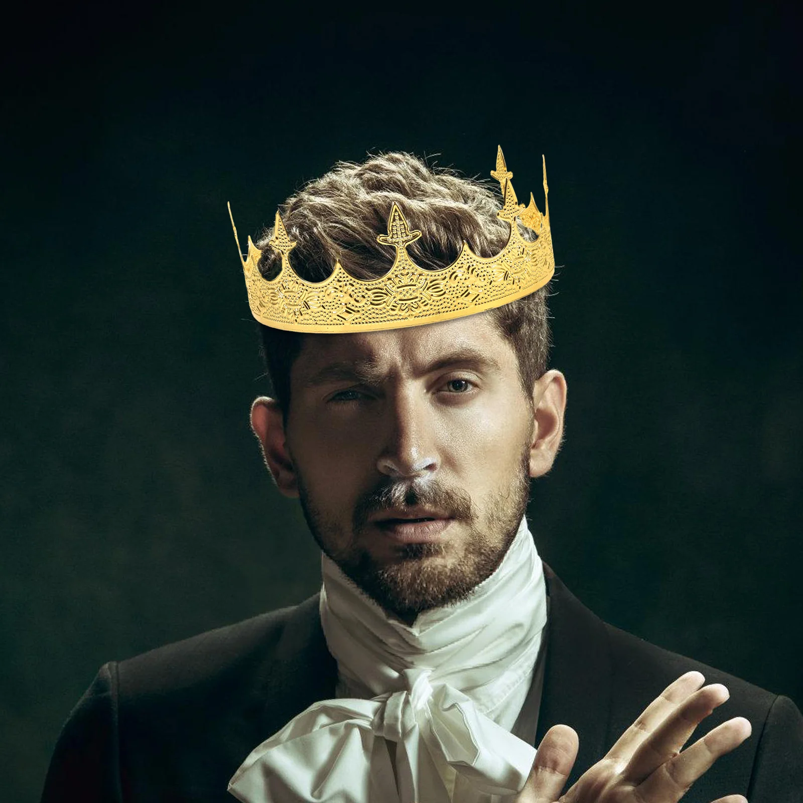 

Royal Men Crown Crowns for Wedding Birthday Prom Party Halloween Durable Alloy Universal Fit Exquisite Design Hair
