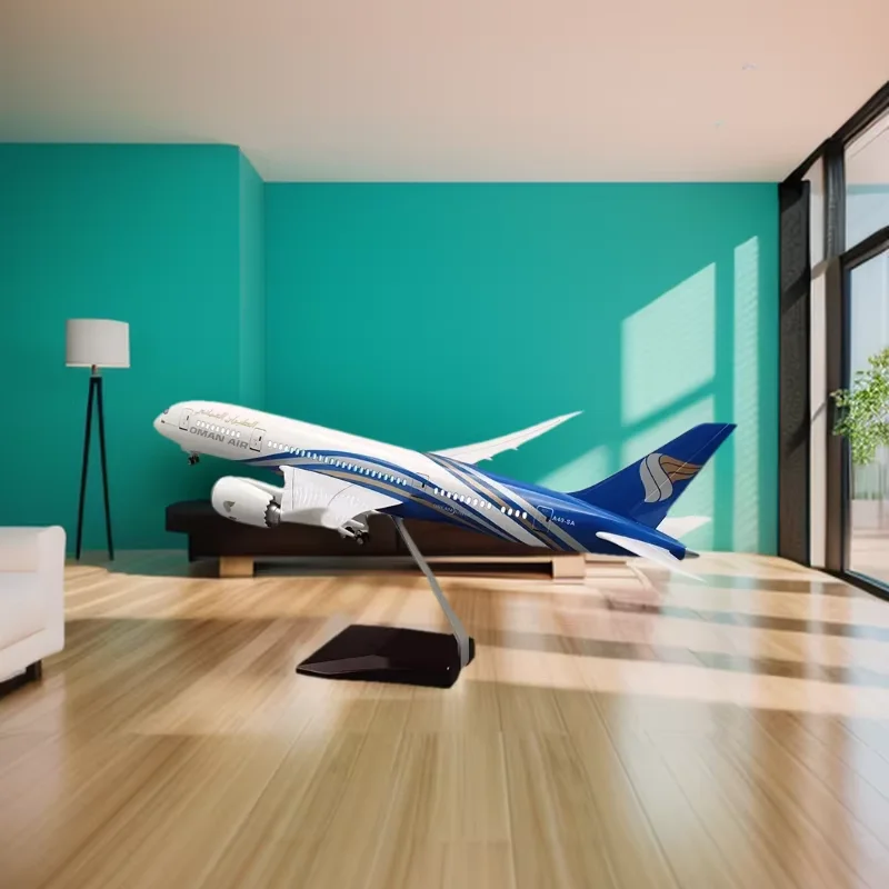 

47CM 1/130 Scale Airplane 787 B787 Aircraft Oman Air Airline W Light and Wheel Diecast Plastic Resin Plane Model toy for childre