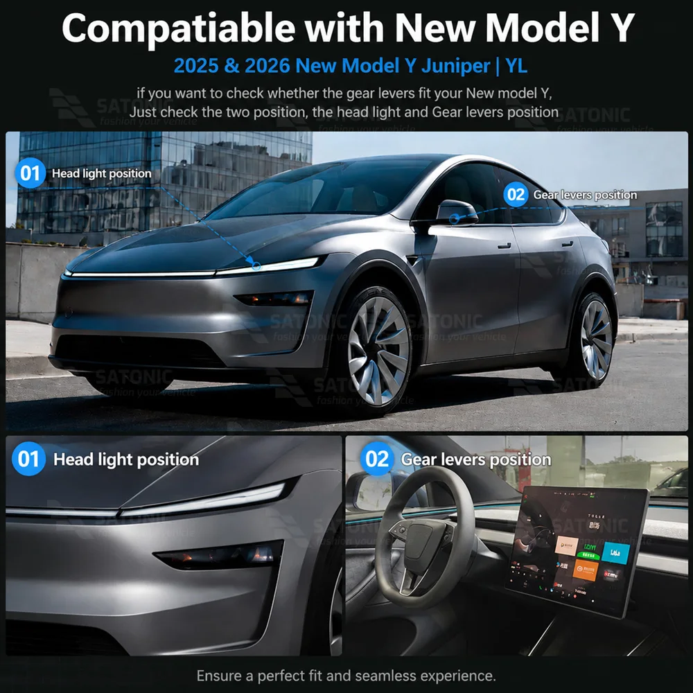 SATONIC V3 Schalthebel für Tesla Neues Model Y Juniper YL OEM-Stil Plug & Play | Reibungslose Park- und Fahrsteuerung – Detail 4