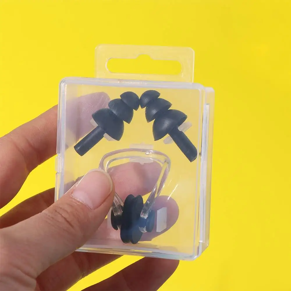 Soft Swimming Earplug Nose Clip Anti-water Waterproof Silicone Noise Earplug Comfortable Silicone Nose Protector Clip Water