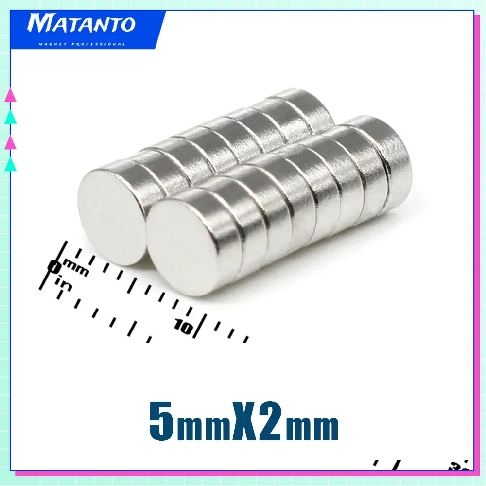 100/200/500/1000PCS 5x2mm Mini Disc Super Strong Search Magnet Small Round Neodymium Magnets N35 Fridge Magnetic Sheet