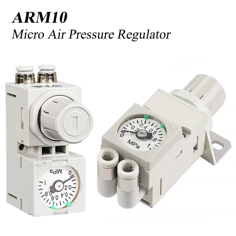 Micro Pressure Reducing Valve Regulator ARM10-06/08/18/20BG Pressure Regulating Valve Pneumatic Small Assembly ARM10F2-06/08BG