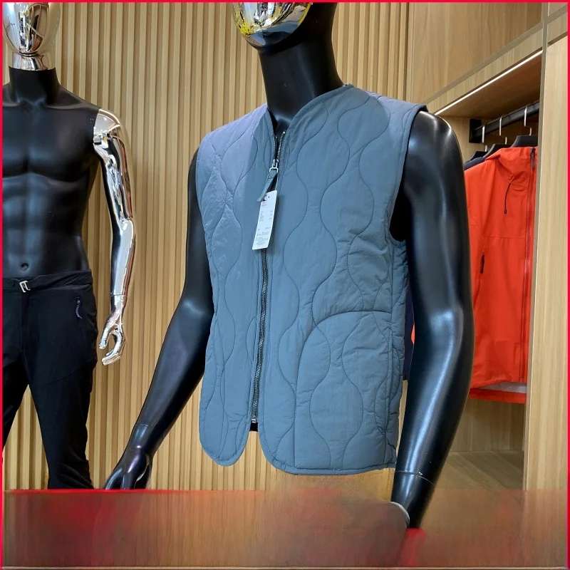 

Lightweight Cotton Quilted Vest Autumn Winter ex Gourd aped Windproof Waterproof Youth Faion Stand Fit Zipper Closure