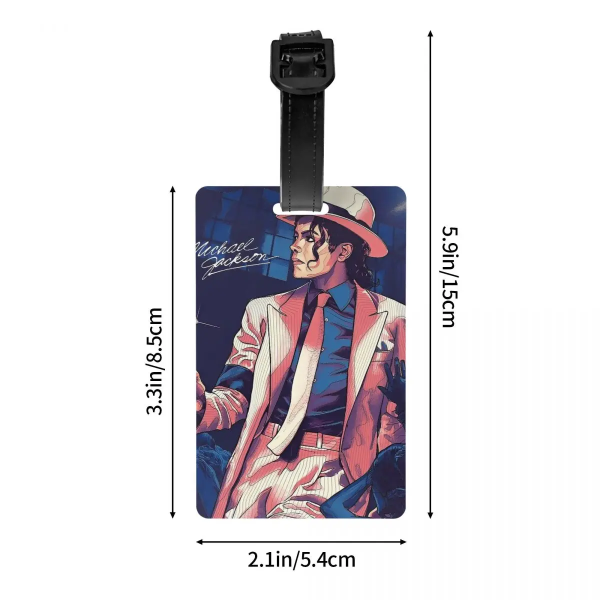 موسيقى البوب مايكل جي جاكسون علامات الأمتعة حقيبة الملحقات السفر لطيف الأمتعة الصعود علامة التسمية حامل معرف اسم العنوان #4