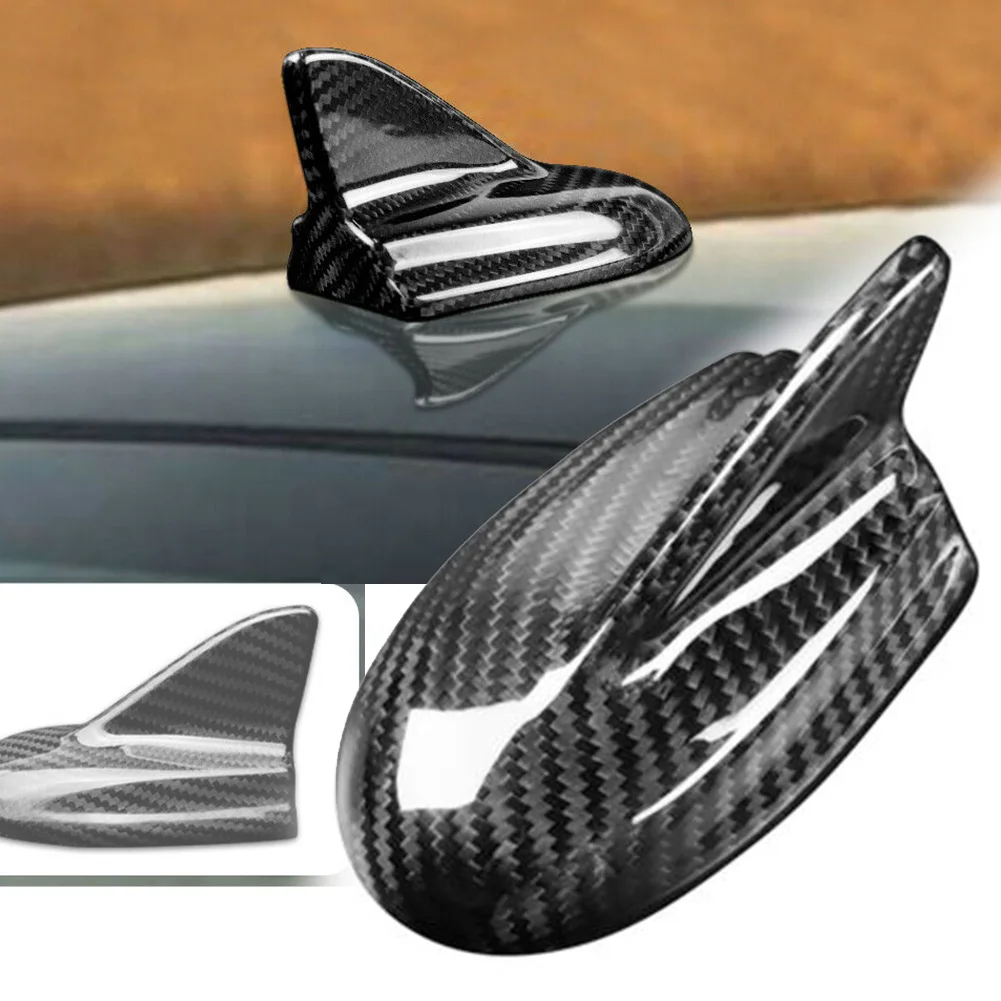 Carbon Fiber Auto Shark Fin Antenna Cover Black For Dodge Challenger 2015 2016 2017 2018 2019 2020 2021