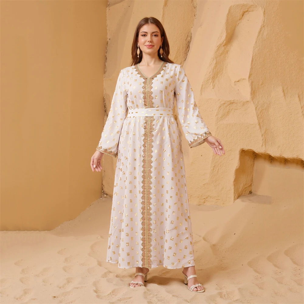 Silky Embroidery Muslim Dress Robe Abaya Syari Female Islamic Evening Gown Muslim Abaya