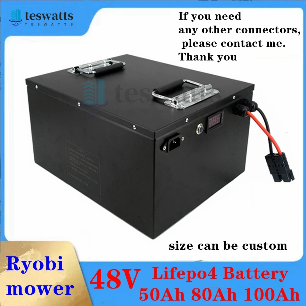 48V 50AH 80Ah 100Ah Lifepo4 lithium battery pack for Ryobi RM480e RM300e ZT480ex 300MV Zero Turn electric riding mower