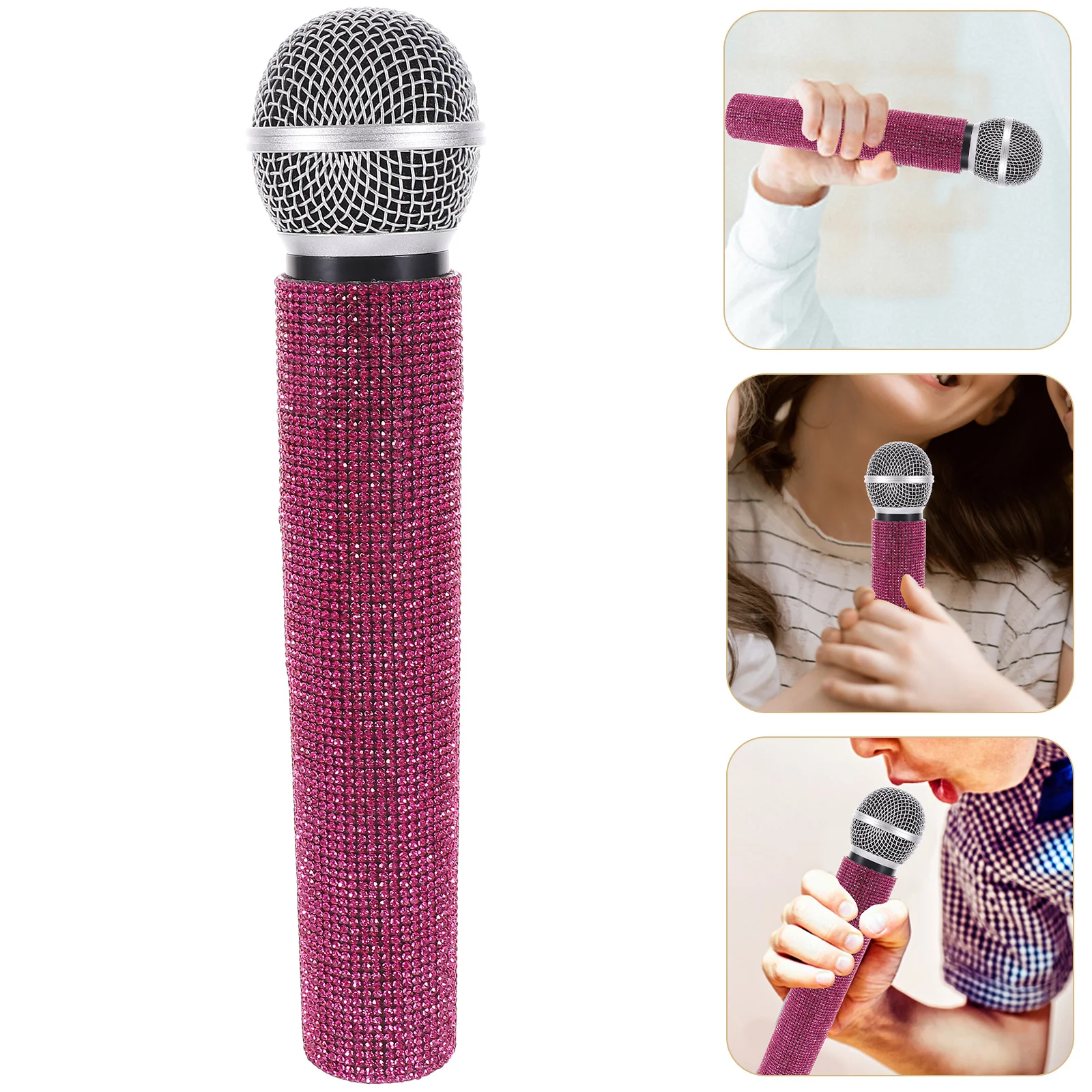 

Simulated Microphone Children’s Toys Faux Prop False Rock and Roll Simulation Handheld Metal Fake Glitter Toddler Artificial