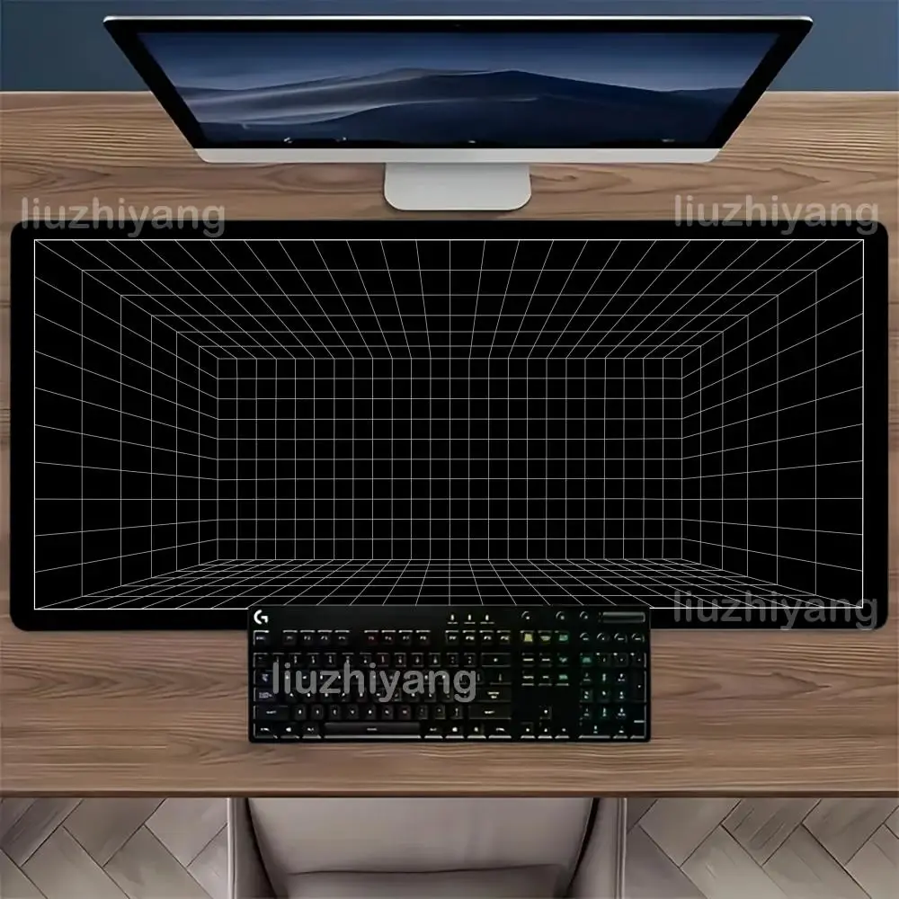 شبكة ثلاثية الأبعاد الفضاء ماوس الوسادة كبيرة الكمبيوتر مكتب ألعاب الجدول حصيرة XXL المطاط المضادة للانزلاق مخيط حافة لوحة المفاتيح الحصير منصات مكتب طويلة