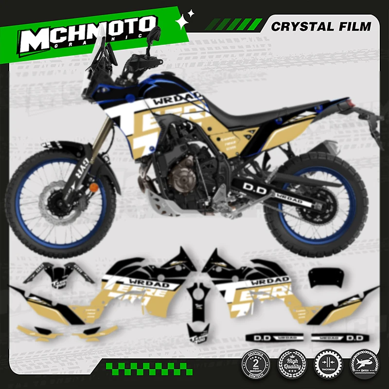 MCHMFG MOTOR motocykl grafika tło naklejka zestaw naklejek samoprzylepnych dla YAMAHA TENERE 700 2018-2023