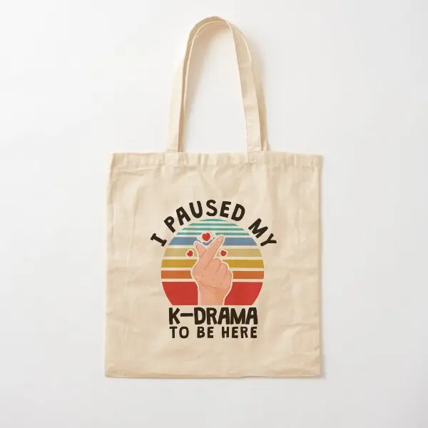 Pausa mi Drama K para estar aquí Kdrama C Vfw bolso de lona bolso Unisex tela señoras Tote comestibles moda impreso Casual