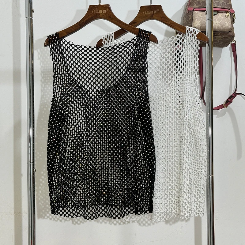 

Fashion New Y2k Thai Sleeveless Top Niche Design Heavy Industry Suspender Hot Diamond Vest Suspender Women's Trend