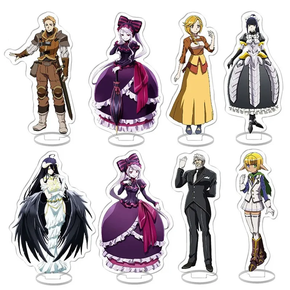 Popular 15cm Anime OVERLORD Acrylic Keychain Model Cosplay Characters Ornament Accesorios Goods Collection Gifts