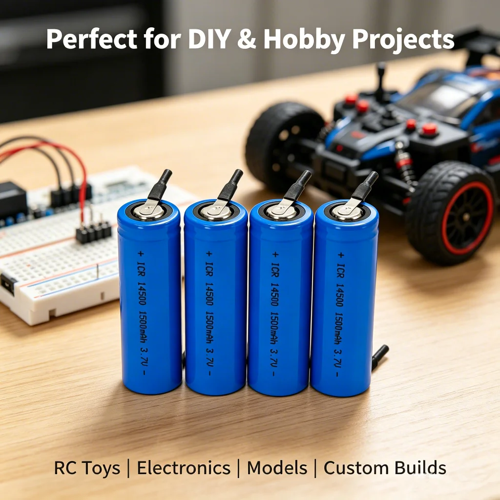 ICR14500 3.7V 1500mAh Akumulator Li-ion z przyspawanymi niklowymi złączkami do latarki AA, golarki elektrycznej, pilota zdalnego sterowania, zabawek RC DIY — zdjęcie produktu 6