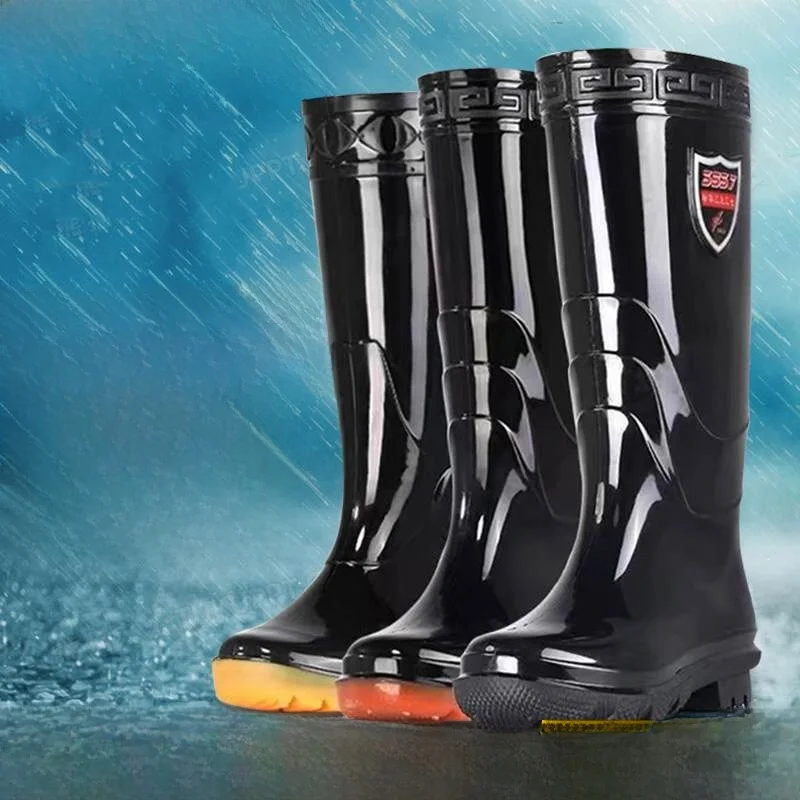 

Waterproof Anti-slip Men's Women's Mid-high Tube Winter Rain Boots Low Help Slip-On Shoes EVA Material Breathable Zipper Closure