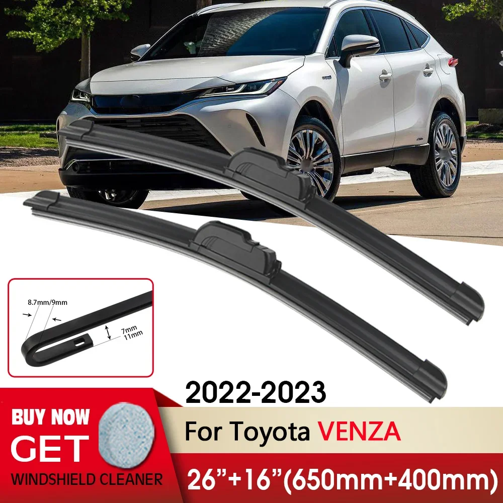 

Передняя щетка стеклоочистителя автомобиля RHD и LHD 26 "+ 16" для Toyota VENZA 2022-2023, подходит для U-образного крючка, передние дворники, автоаксессуары