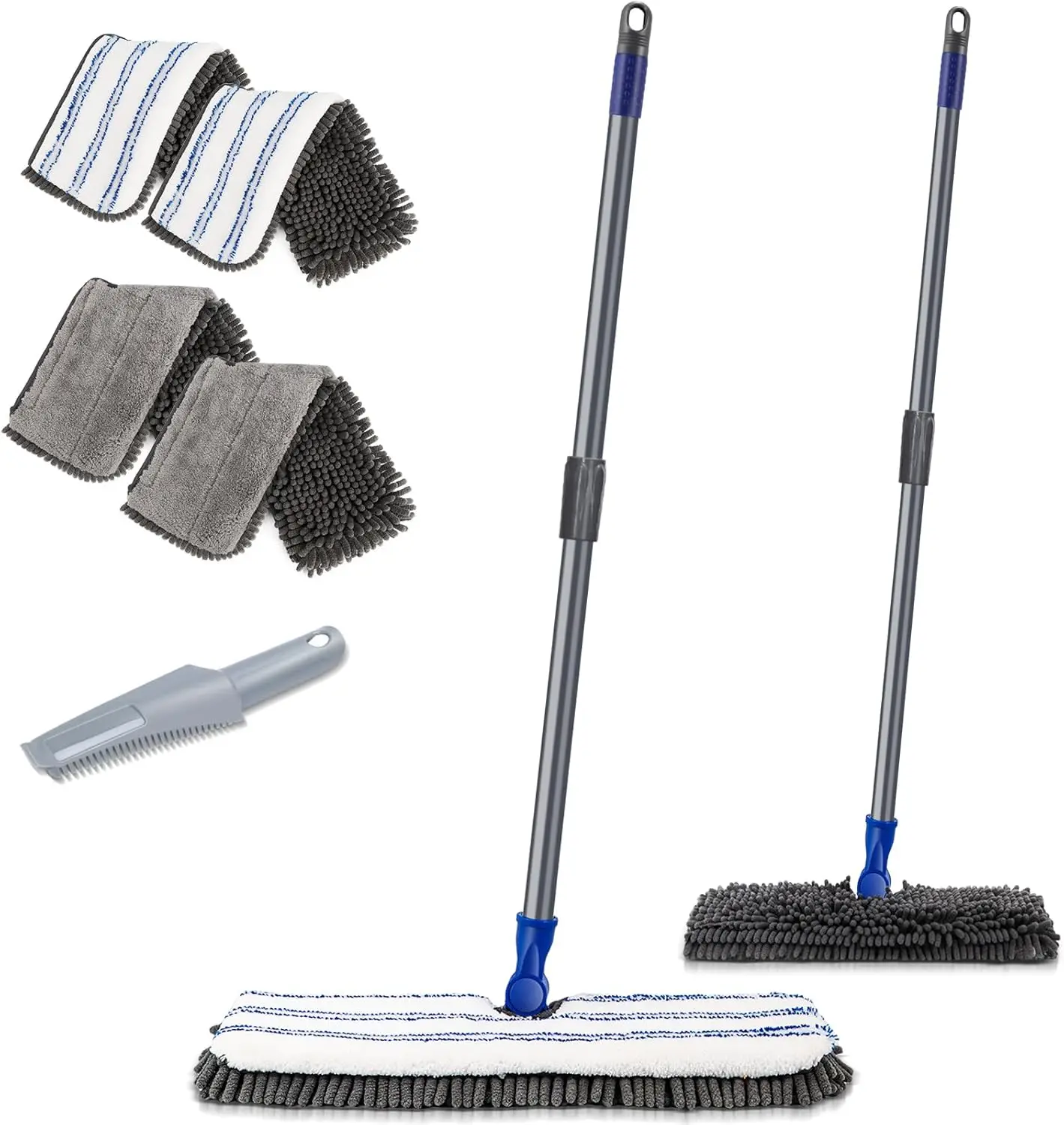 

Two Sided Dust Mop Floor Cleaning System, 360 Microfiber Mop with StainlSteel Handle,Wet Dry Mop,Flat