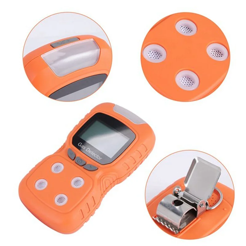 Detektor Gas 4 In 1 Monitor CO HHS LEL Digital Genggam Karbon Monoksida Hidrogen Sulfida Penguji Kualitas Udara EU PLUG-TCE