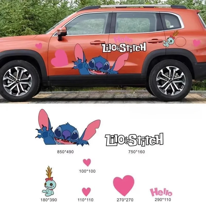 لطيف ديزني غرزة أنيمي جسم السيارة تعديل قذيفة خدش درع الكرتون ملصق Kawaii غرزة ملصق مضاد للمياه سيارة الديكور