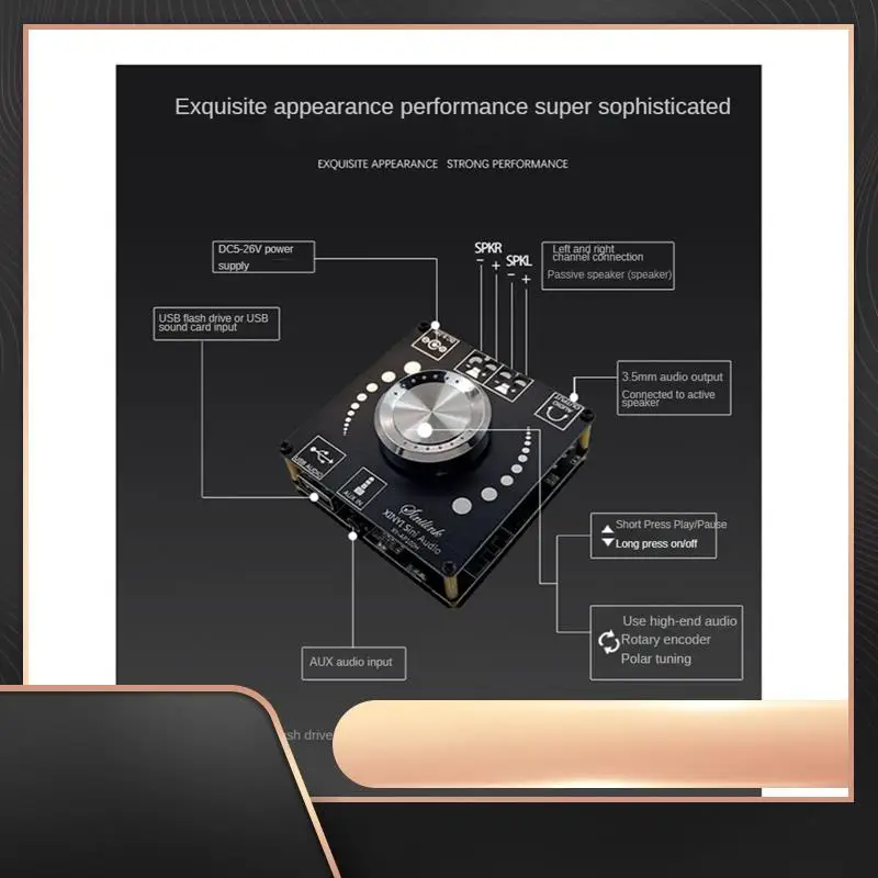

XY-AP100H 100Wx2 BT5.0 Digital Amplifier Board TPA3116D2 100W+100W Left Right Two-Channel HIFI 2.0 Stereo Audio Module