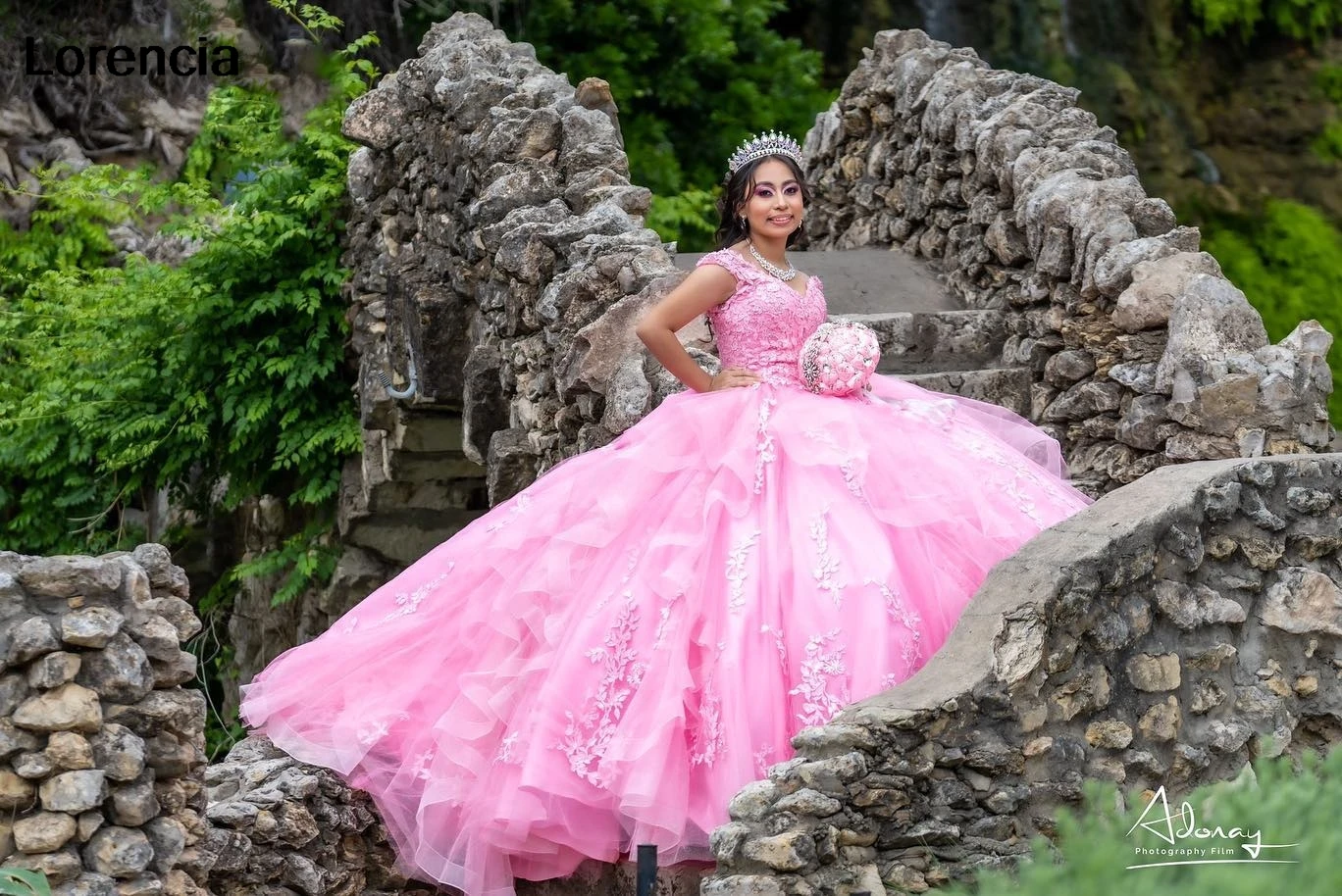 Robe de Quinceanera rose mexicaine personnalisée, robe de Rh, dentelle appliquée, perles, volants, corset, Sweet 16, robe éducative, 15 ans, YQD860