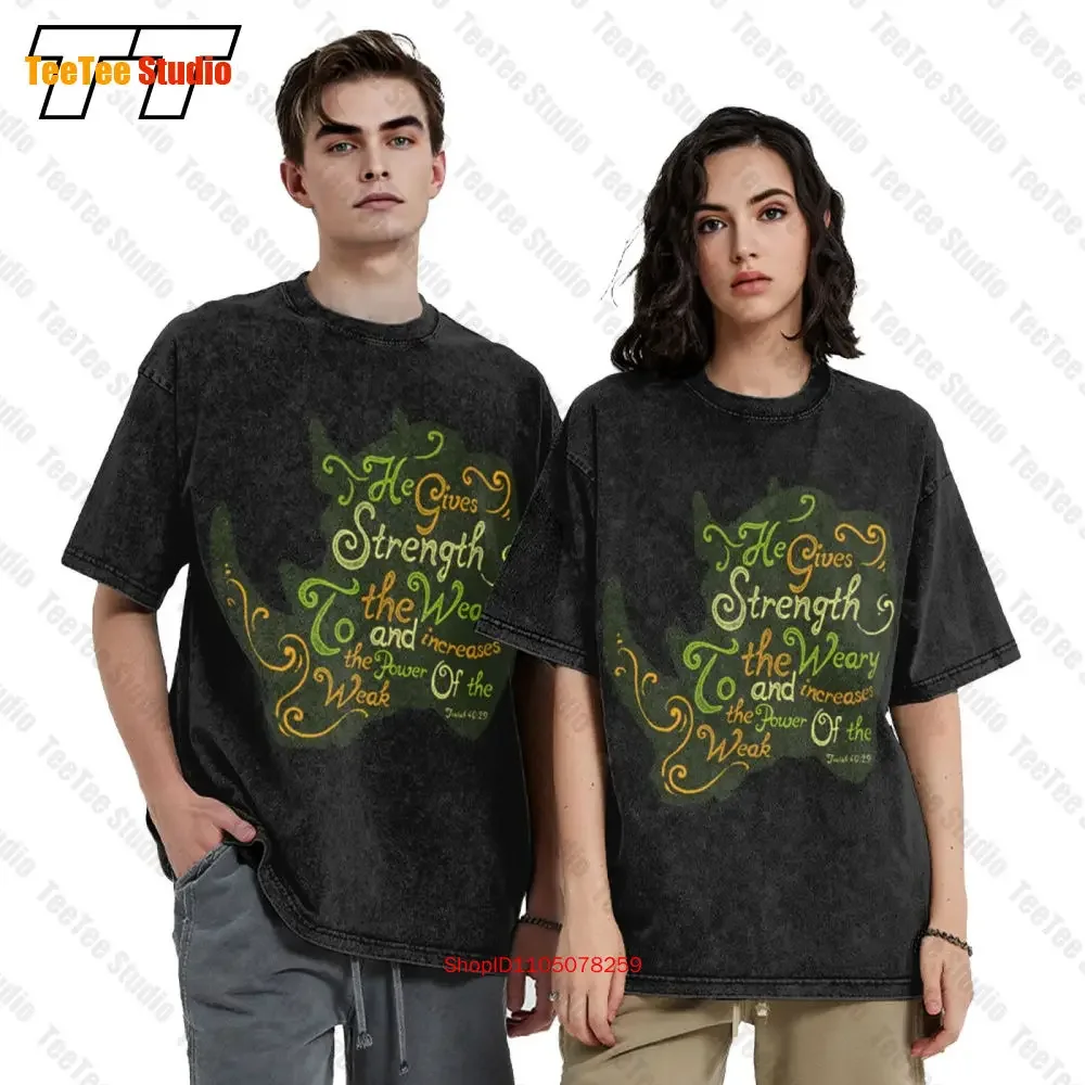 Gives Strength To Weary Isaiah 40 29 Vintage Oversized T-Shirt OYCP