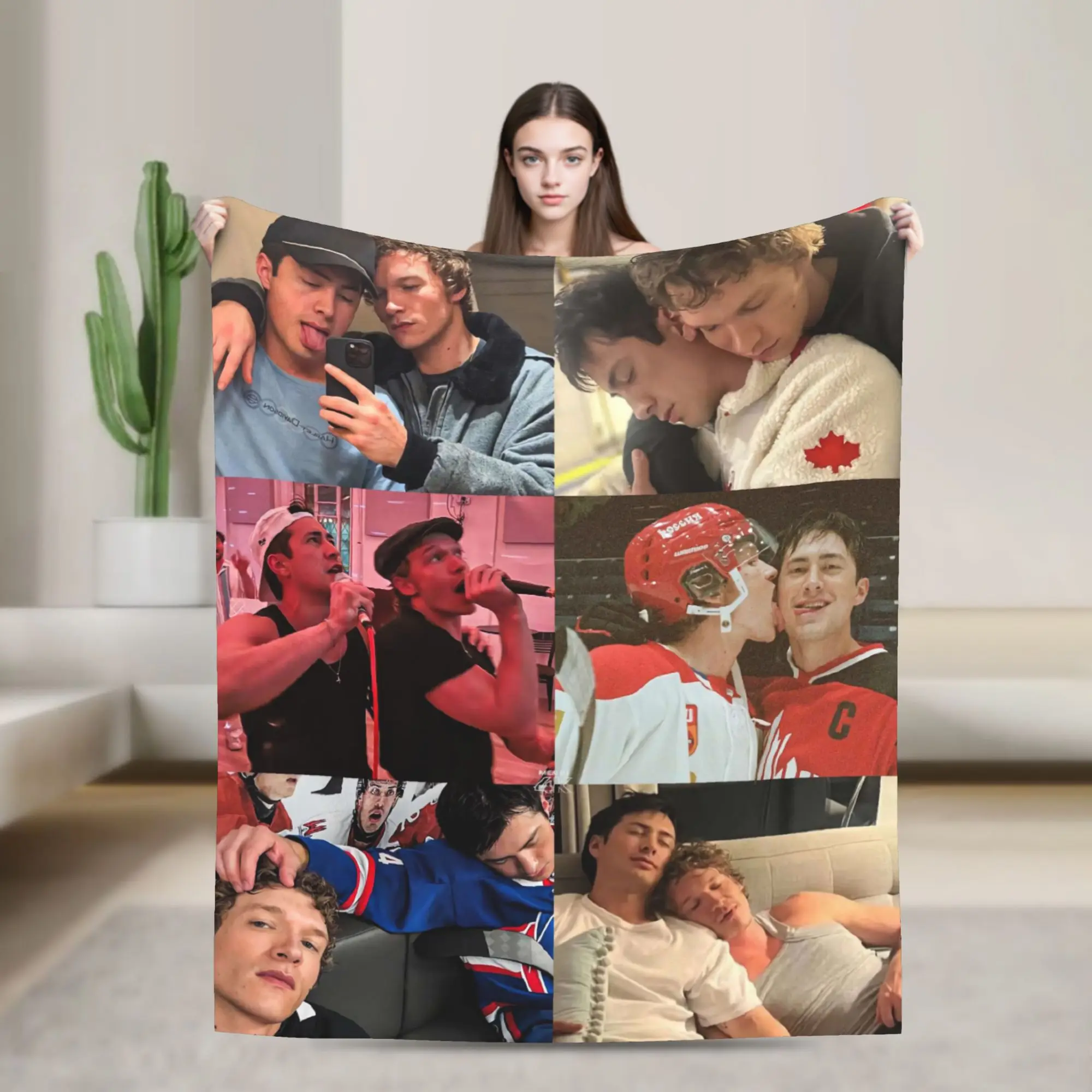 Heated Rivalry Shane and Ilya Blanket Soft  Throw Blanket Autumn Boy Girl Bedroom Travel Car Bedspread