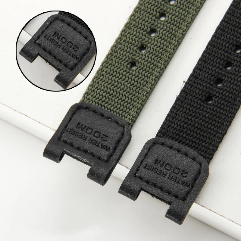 12x24mm Leather Nylon Watch Strap for Casio Notch Watchband GA-1000 1100 A1130 SGW100 SGW200 GW-3500B 3000B Men Accessories