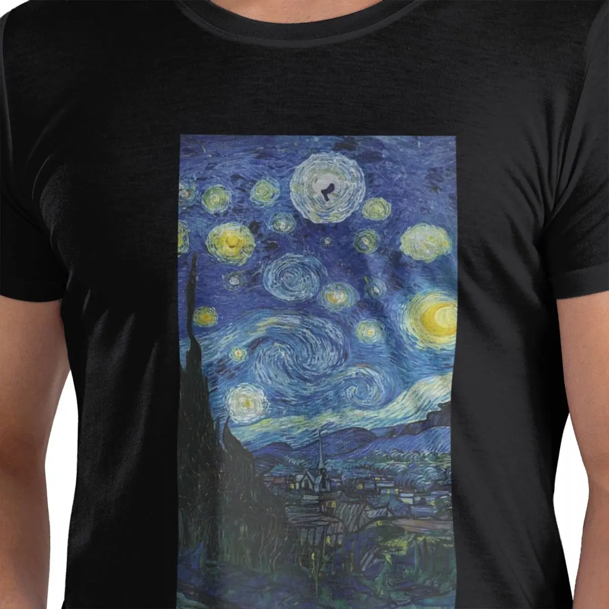 

Vincent Van Gogh Starry Night Star Famous Oil Painting 100% Cotton T-Shirt Men's Oversized T Shirts Men O-Neck Short Sleeve