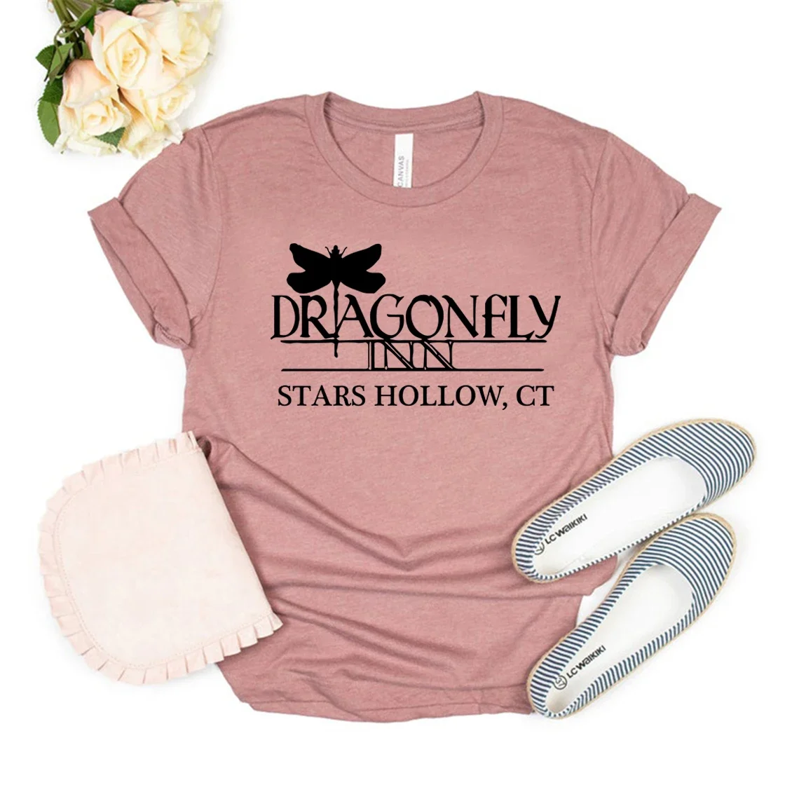 Dragonfly Inn Shirt Gilmore Girl TV Show Inspired T-Shirt Women Tshirts Stars Hollow T Shirts Short Sleeve Tee Streetwear Tops