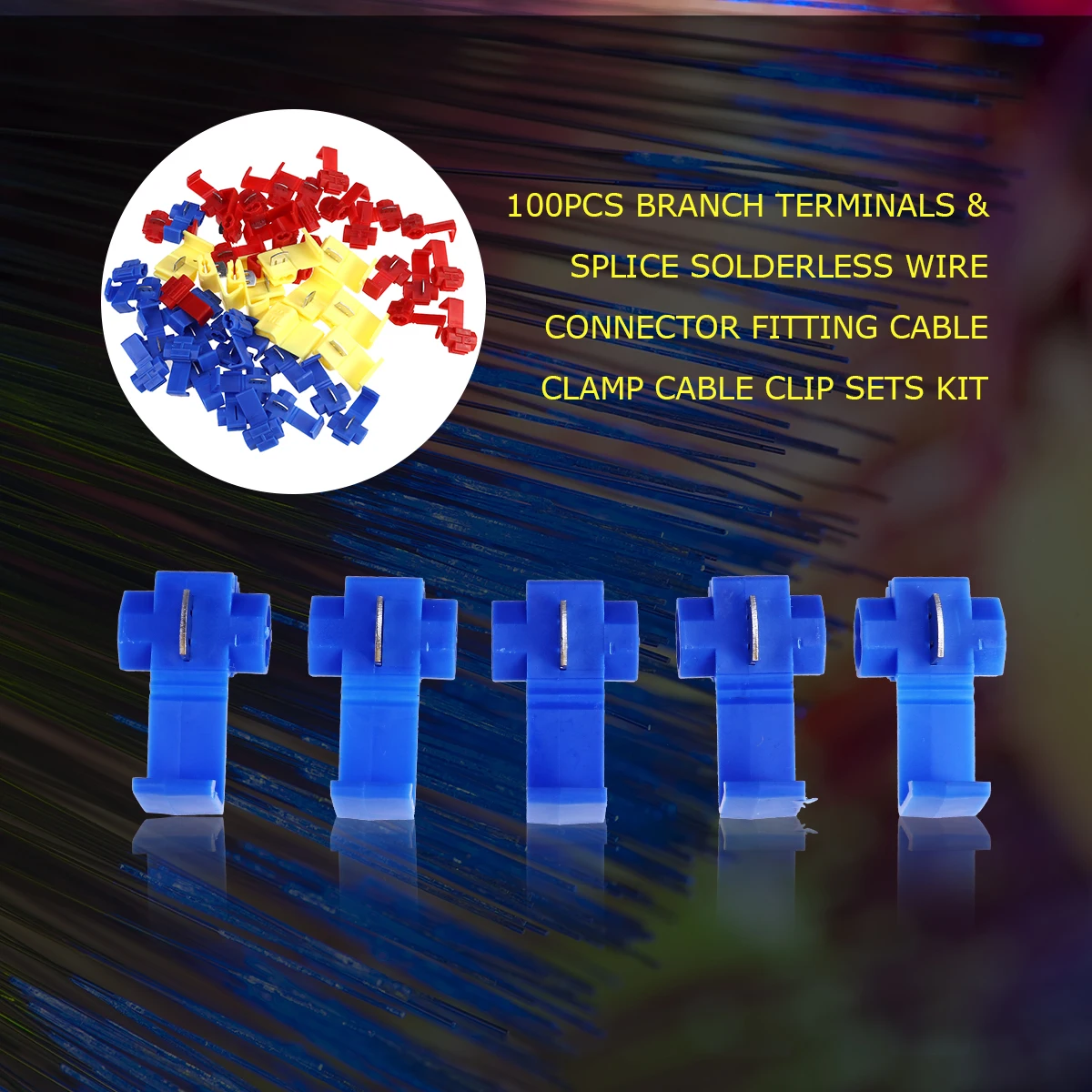 

100pcs Solderless Wire Connector Quick Branch Terminal Flexible Insulated Cable Clamp Splice Fitting Automotive Electrical