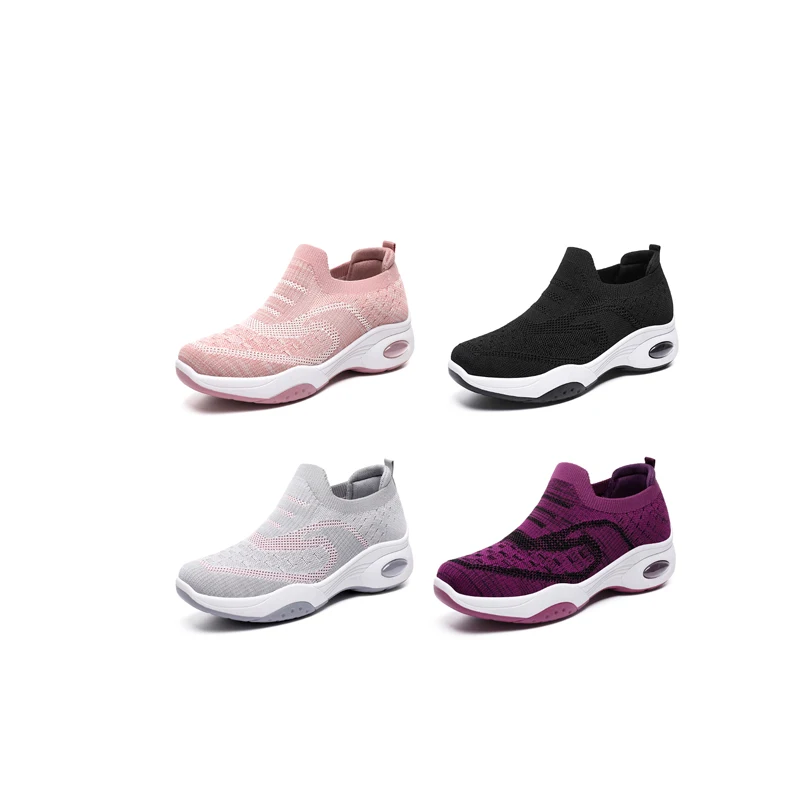 

Fashion Elegant Women Wedge Heels Sneakers Breathable Mesh Female Slip On Soft Casual Comfy Heeled Shoes Chunky Sneakers