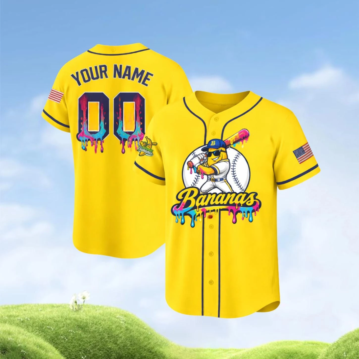 Funny Savannah Bananas Jersey, Personalized Bananas Team Baseball Jersey, Let's Go Bananas Jersey, Custom Team Name Number Shirt