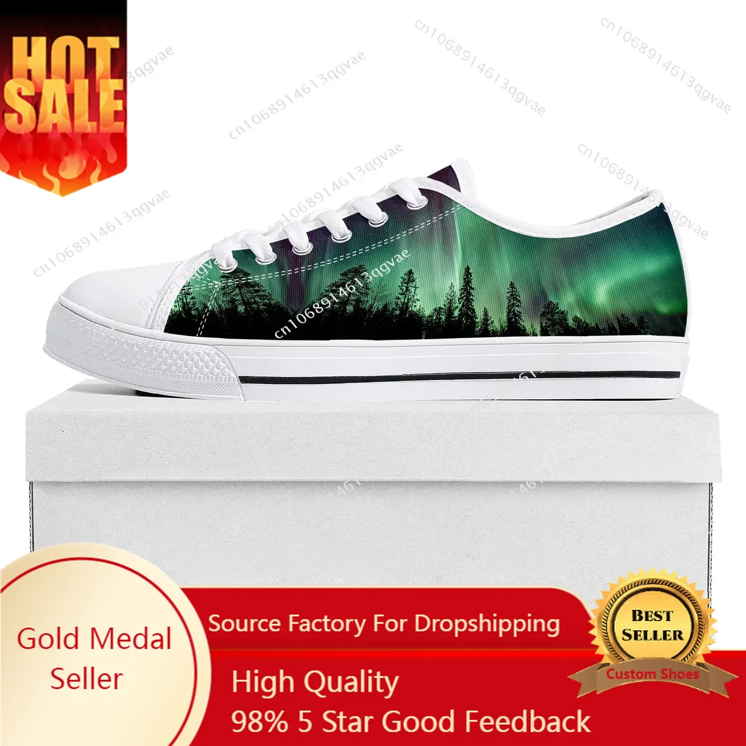 

Northern Lights Low Top Sneakers Womens Mens Teenager High Quality Sneaker Canvas Custom Made Shoes Couple Customize Shoe White