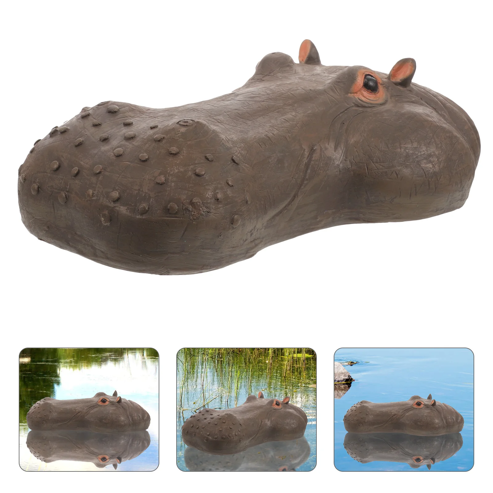 

Hippopotamus Head Resin Floating Decoration for Pond Pool Garden Lawn nament Figurine Water Resin Hippo Head Sculpture