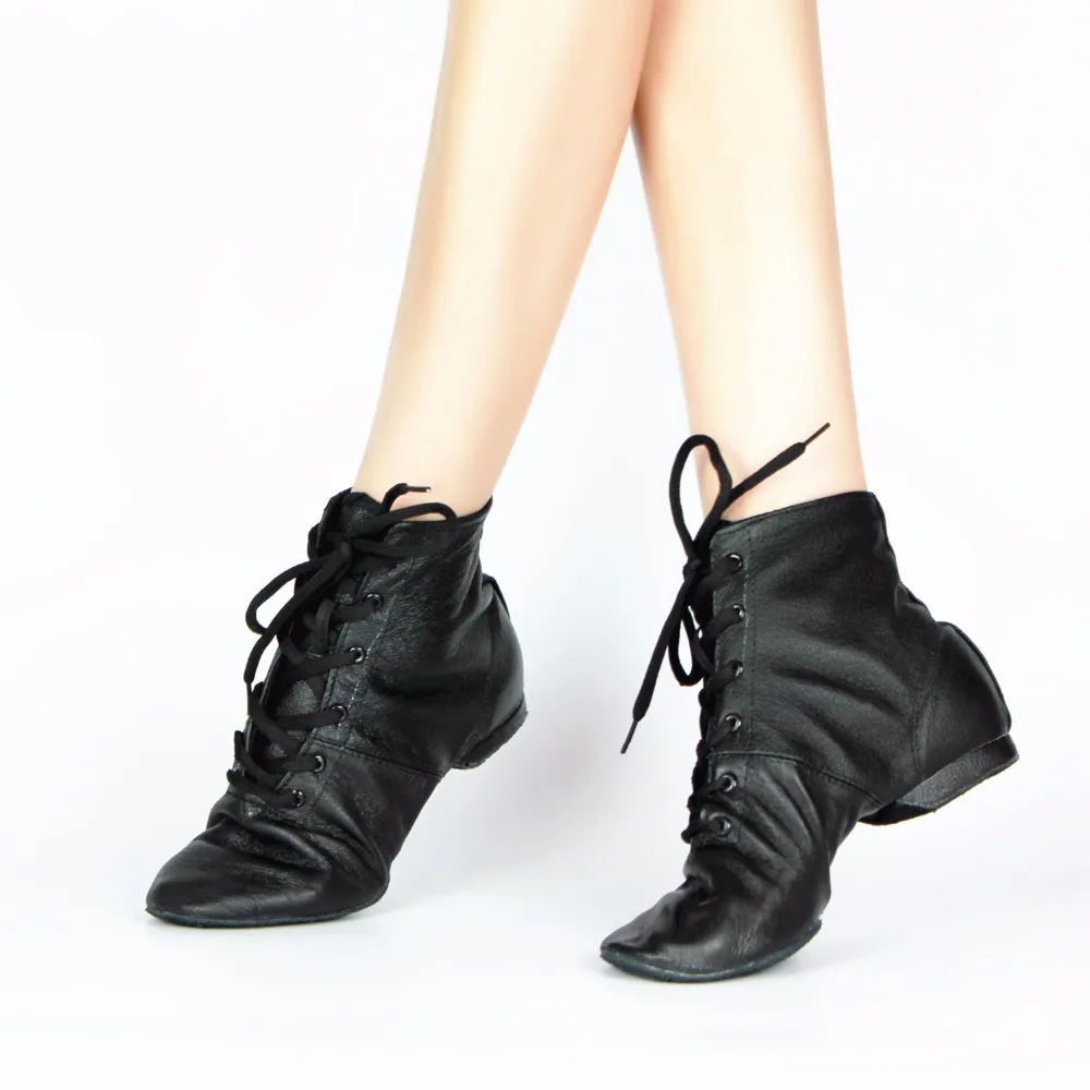 Lace-up Female Ballet Shoes Genuine Leather Jazz Latin Salsa Dance Women Teachers Excercise Sneakers