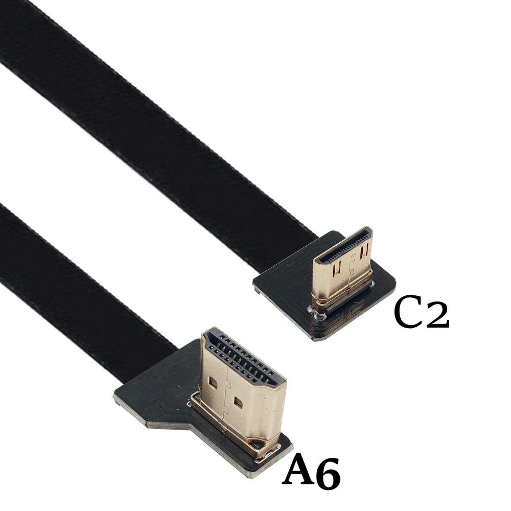 10CM HDMI-compatible FPV Cable Mini HD-90 Degree Adapter FPC Ribbon Flat Pitch 20pin For TV Projector Multicopter Aerial Photog