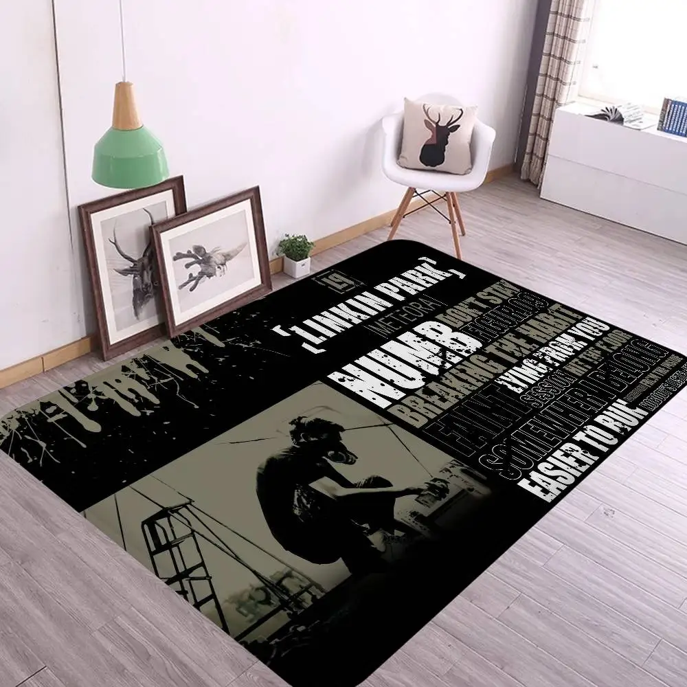 L-Linkin P-Park Famous Band Room Mats Anti-slip Absorb Water Long Strip Cushion Bedroon Mat Household Carpets