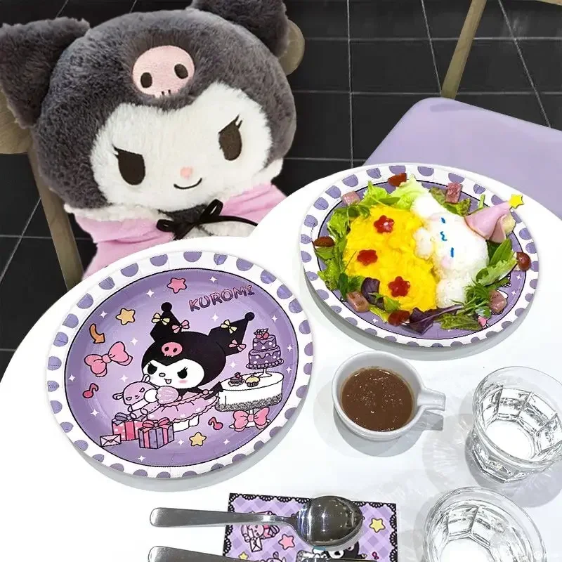 MINISO Sanrio Kuromi Kawaii Festival Theme Disposable Tablecloths Girls Children Birthday Layout Party Dessert Table Decoration