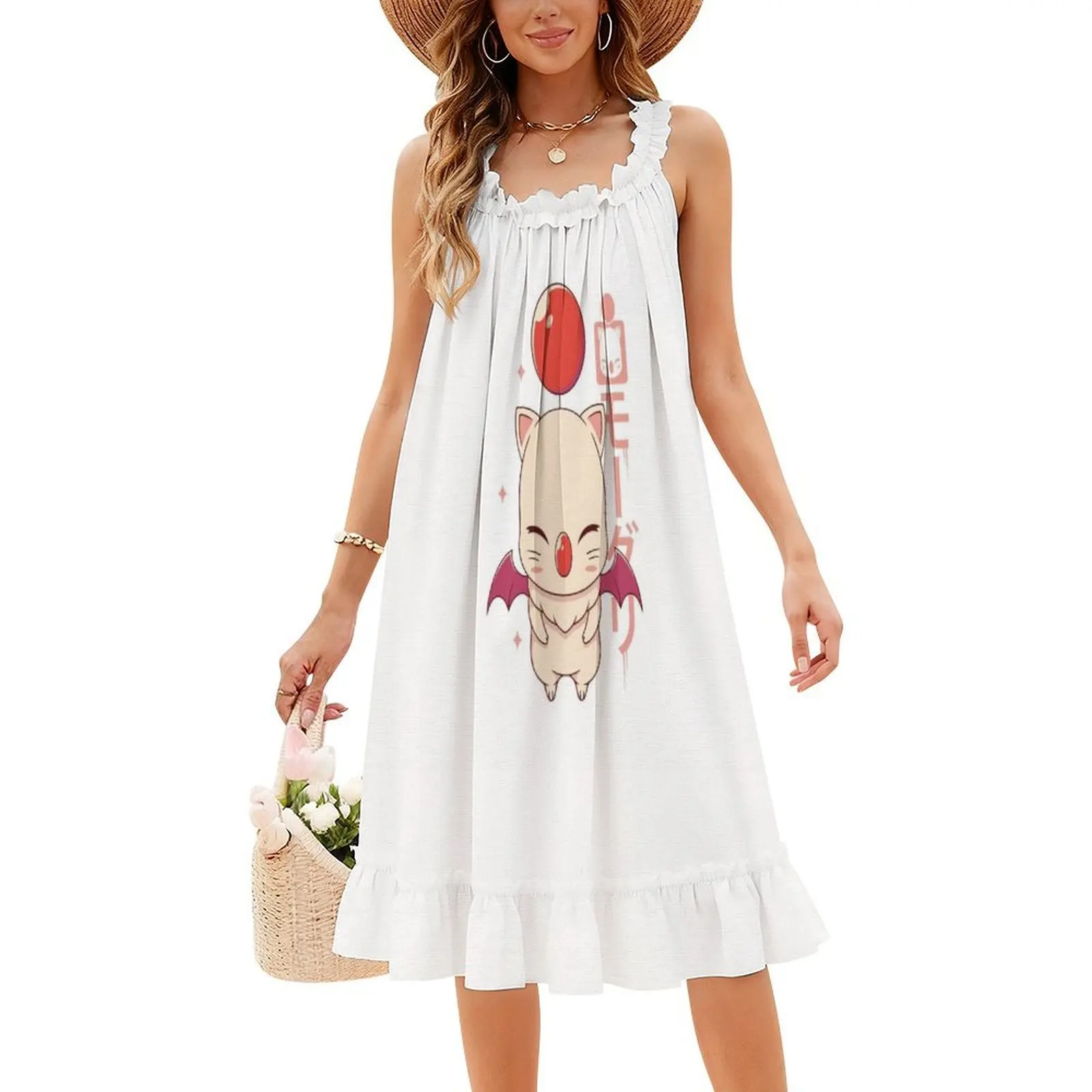 ¡Moogle Kupo! Vestido bohemio elegante, moda elegante, vestido de fiesta de boda en la playa, vestido Final Fantasy Vii Cloud Strife Ff7