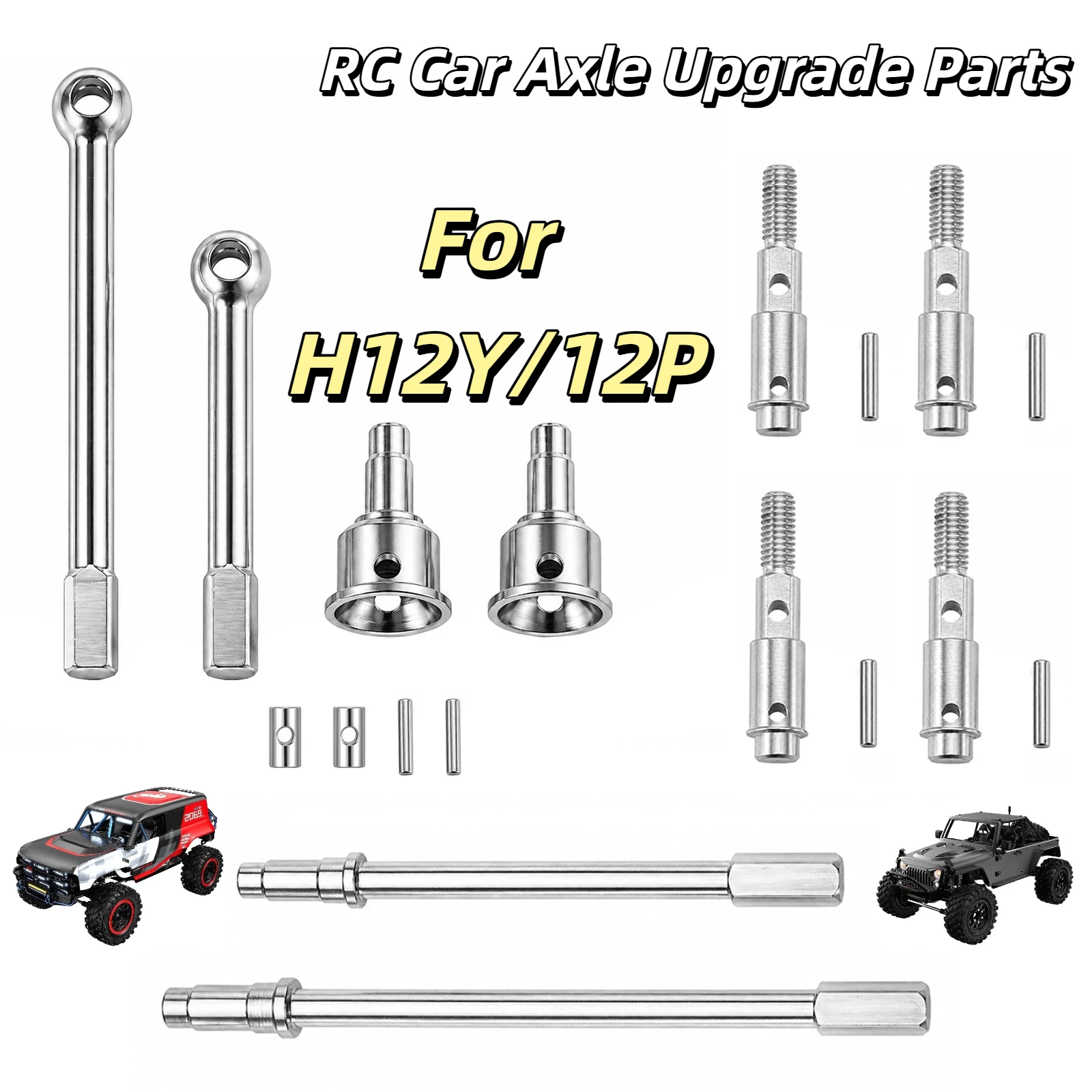 MJX Rc Car Axle Shaft Hardened Reinforced Front Rear Wheel Axle Stainless Steel Upgrade Spare Parts For H12Y Plus H12P