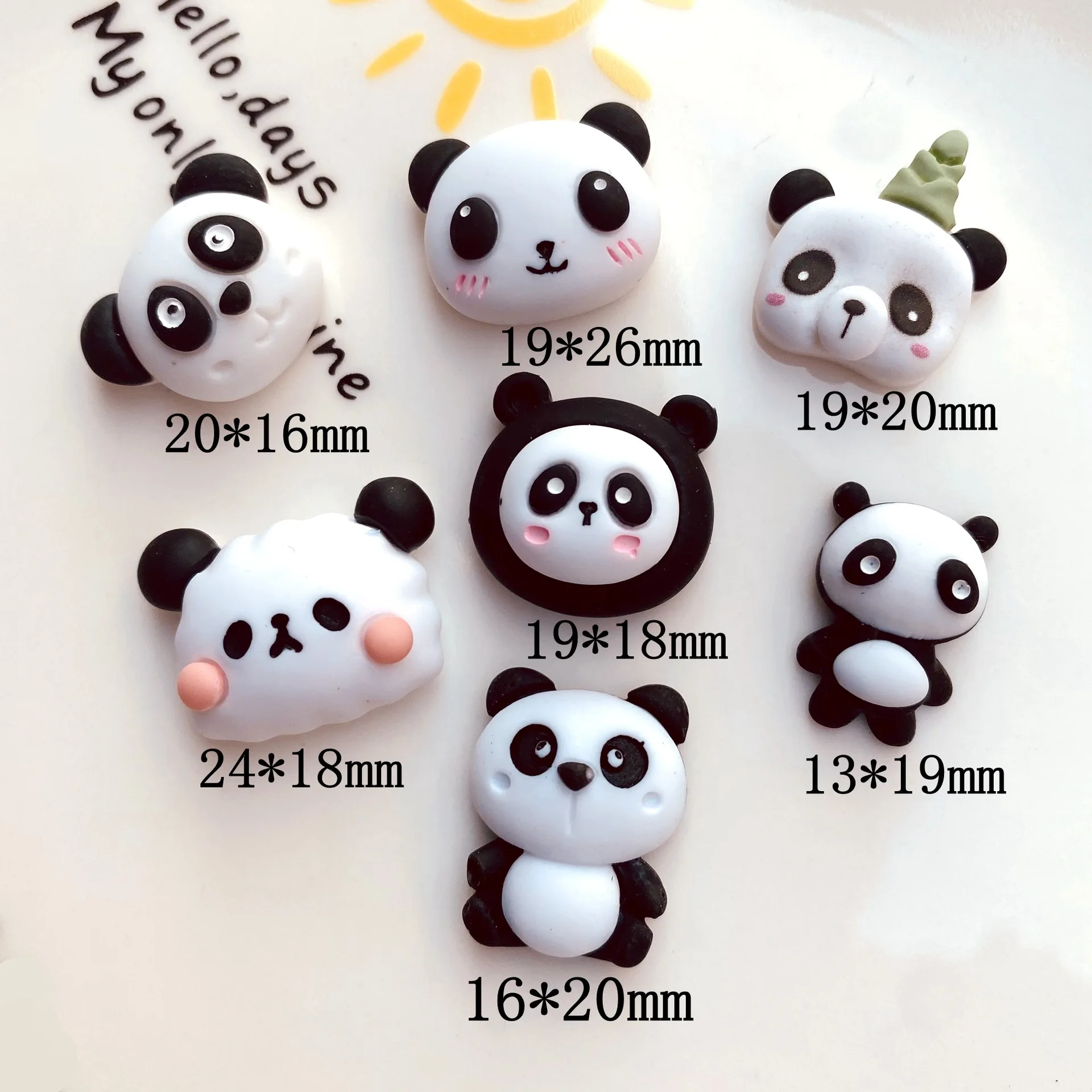 1pcs Resin Diy Accessories Cream Glue Mobile Phone Case Handmade Material Cartoon Cute Mini Panda Head Portrait